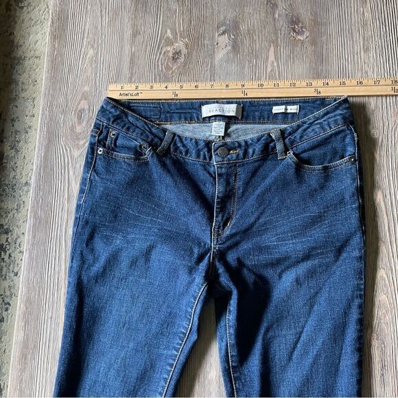 Kenneth Cole Reaction Dark Blue Denim Skinny Mini Boot Jeans Size 10 - Picture 8 of 11